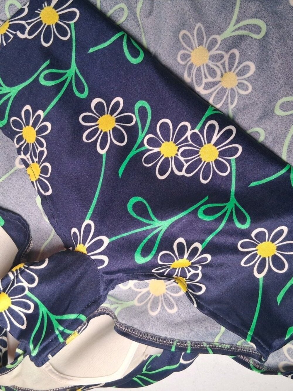 Vintage Jantzen Bathing Suit Swim Dress 16 Blue Daisy Flowers 1660s 1970s USA - Picture 15 of 16